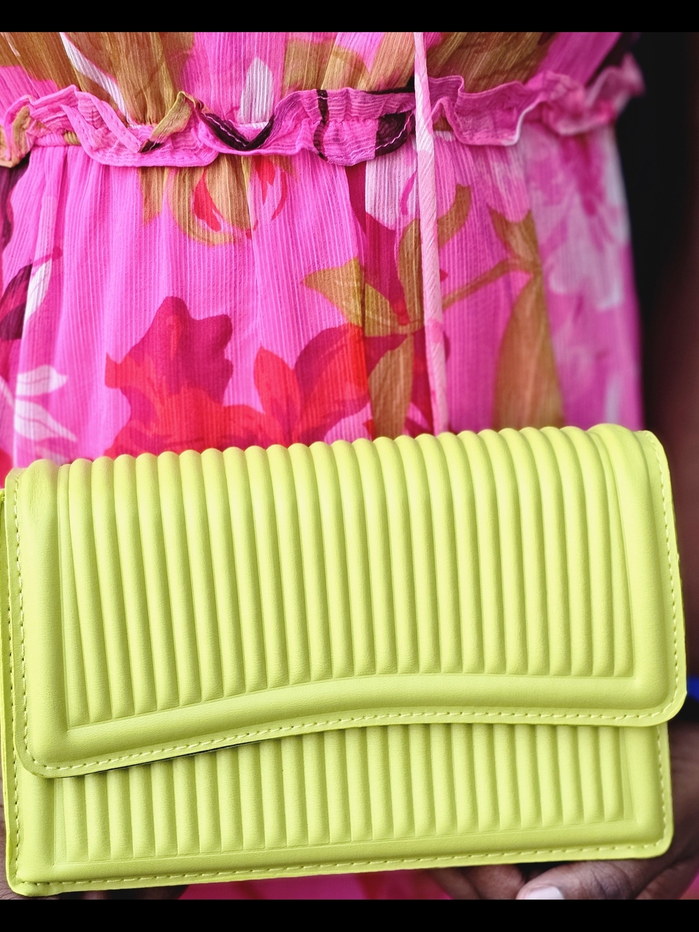 Lime Green Quilted Crossbody Bag - Women's Fashion